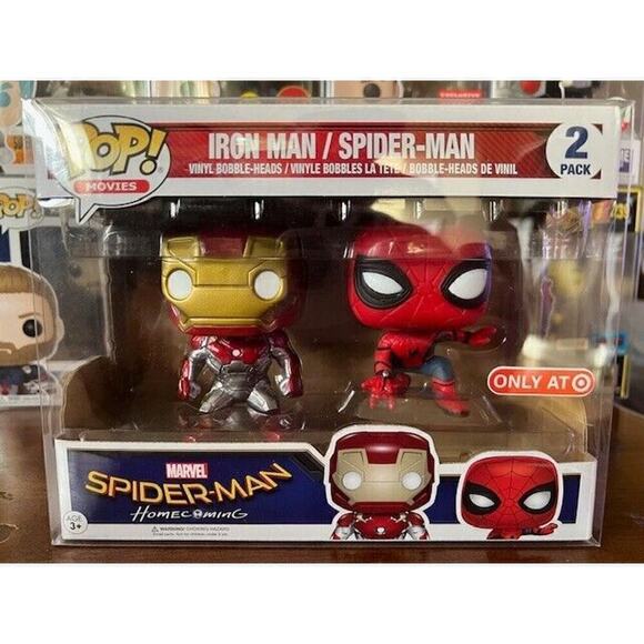Funko Pop! Iron Man Spider-Man 2 Pack Spider-Man Homecoming Target Exclusive - Picture 1 of 7